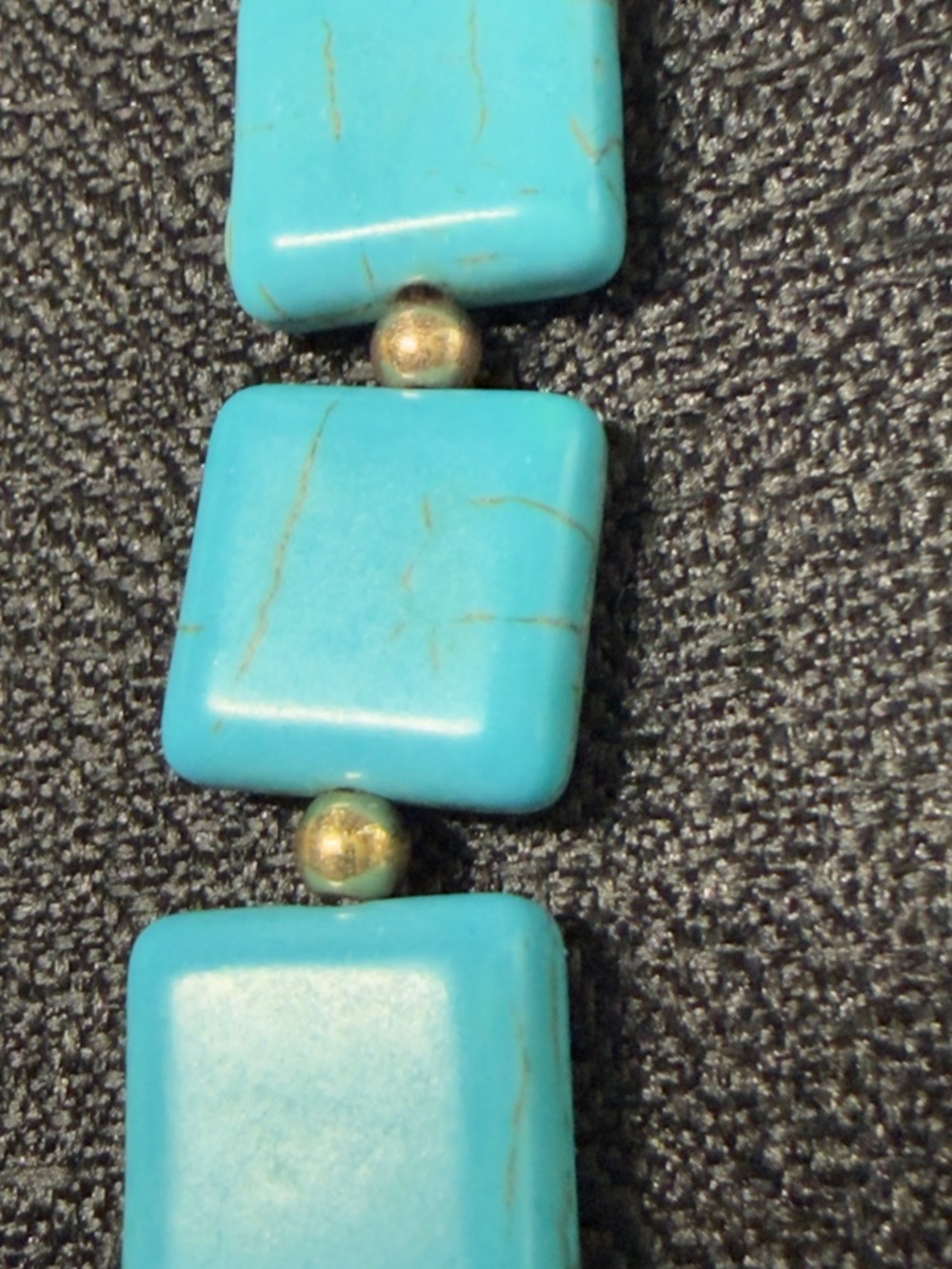 Turquoise Square Bead Necklace - Women Jewelry - Picture 2 of 3